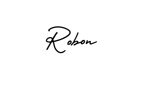 Use a signature maker to create a handwritten signature online. With this signature software, you can design (AmerikaSignatureDemo-Regular) your own signature for name Robon. Robon signature style 3 images and pictures png