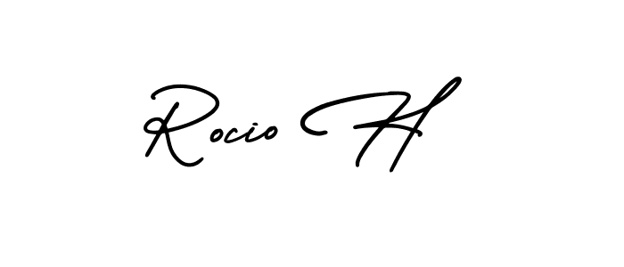 Create a beautiful signature design for name Rocio H. With this signature (AmerikaSignatureDemo-Regular) fonts, you can make a handwritten signature for free. Rocio H signature style 3 images and pictures png