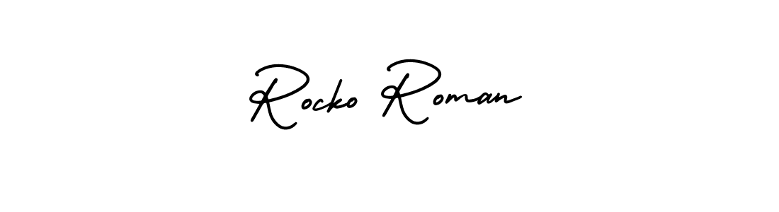 if you are searching for the best signature style for your name Rocko Roman. so please give up your signature search. here we have designed multiple signature styles  using AmerikaSignatureDemo-Regular. Rocko Roman signature style 3 images and pictures png