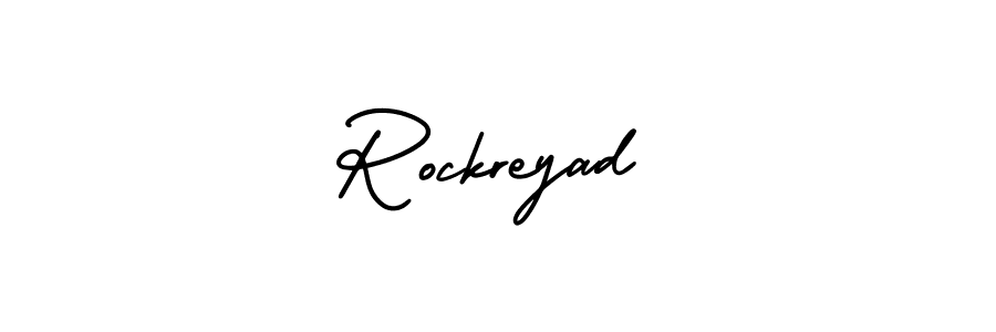 Rockreyad stylish signature style. Best Handwritten Sign (AmerikaSignatureDemo-Regular) for my name. Handwritten Signature Collection Ideas for my name Rockreyad. Rockreyad signature style 3 images and pictures png