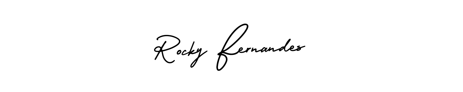 How to make Rocky Fernandes signature? AmerikaSignatureDemo-Regular is a professional autograph style. Create handwritten signature for Rocky Fernandes name. Rocky Fernandes signature style 3 images and pictures png