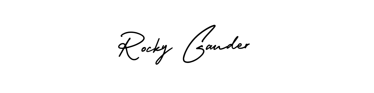 AmerikaSignatureDemo-Regular is a professional signature style that is perfect for those who want to add a touch of class to their signature. It is also a great choice for those who want to make their signature more unique. Get Rocky Gauder name to fancy signature for free. Rocky Gauder signature style 3 images and pictures png