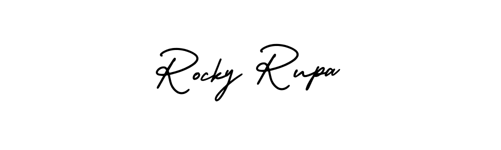 Also You can easily find your signature by using the search form. We will create Rocky Rupa name handwritten signature images for you free of cost using AmerikaSignatureDemo-Regular sign style. Rocky Rupa signature style 3 images and pictures png