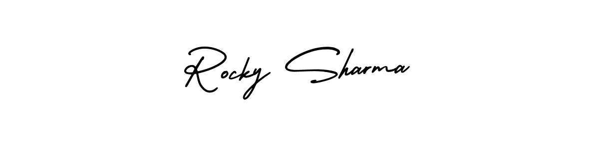 Design your own signature with our free online signature maker. With this signature software, you can create a handwritten (AmerikaSignatureDemo-Regular) signature for name Rocky Sharma. Rocky Sharma signature style 3 images and pictures png