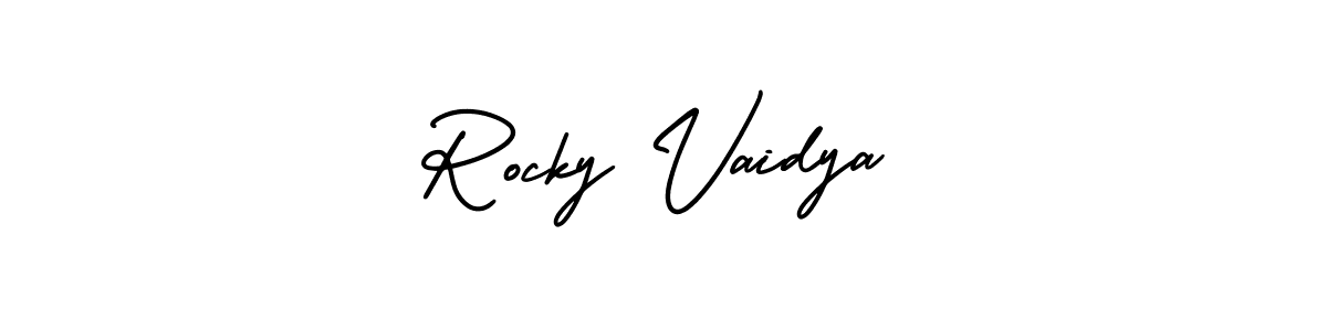 Rocky Vaidya stylish signature style. Best Handwritten Sign (AmerikaSignatureDemo-Regular) for my name. Handwritten Signature Collection Ideas for my name Rocky Vaidya. Rocky Vaidya signature style 3 images and pictures png