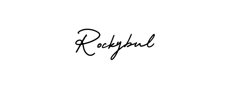 This is the best signature style for the Rockybul name. Also you like these signature font (AmerikaSignatureDemo-Regular). Mix name signature. Rockybul signature style 3 images and pictures png