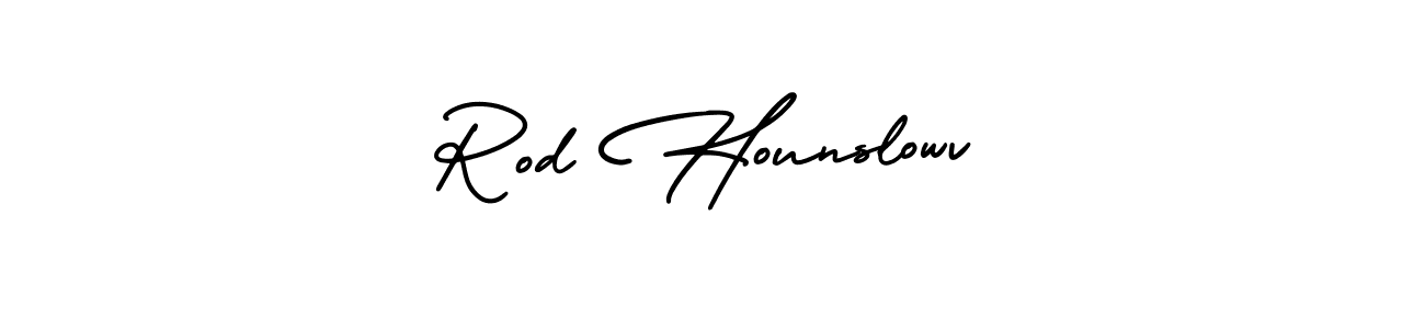 It looks lik you need a new signature style for name Rod Hounslowv. Design unique handwritten (AmerikaSignatureDemo-Regular) signature with our free signature maker in just a few clicks. Rod Hounslowv signature style 3 images and pictures png