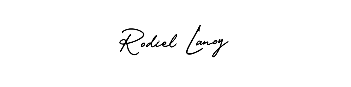 Design your own signature with our free online signature maker. With this signature software, you can create a handwritten (AmerikaSignatureDemo-Regular) signature for name Rodiel Lanoy. Rodiel Lanoy signature style 3 images and pictures png