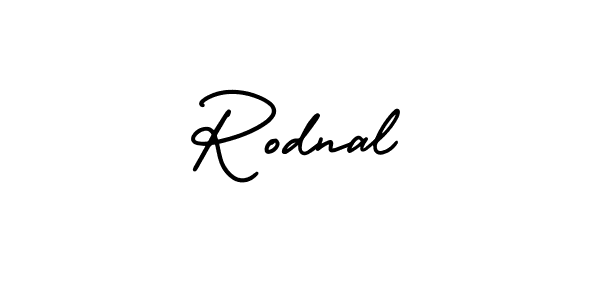 Use a signature maker to create a handwritten signature online. With this signature software, you can design (AmerikaSignatureDemo-Regular) your own signature for name Rodnal. Rodnal signature style 3 images and pictures png
