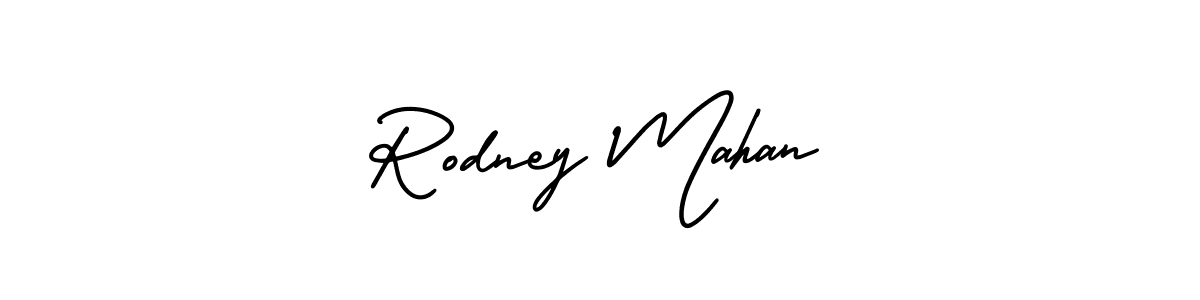 How to make Rodney Mahan name signature. Use AmerikaSignatureDemo-Regular style for creating short signs online. This is the latest handwritten sign. Rodney Mahan signature style 3 images and pictures png