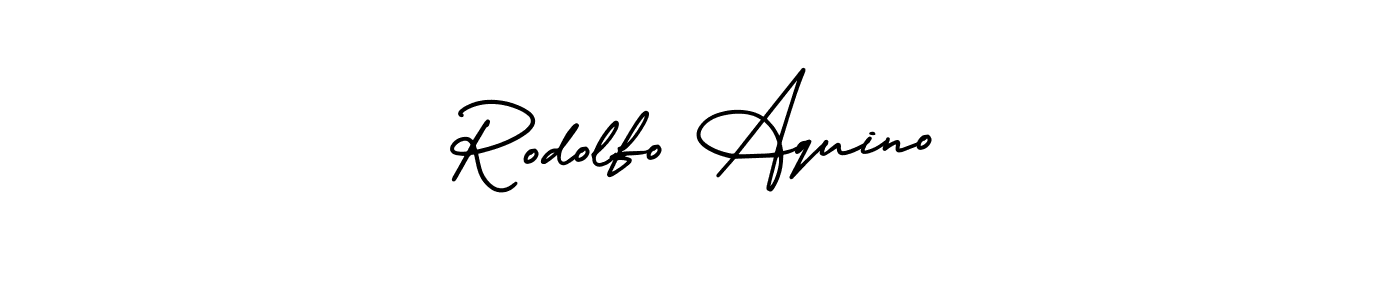 It looks lik you need a new signature style for name Rodolfo Aquino. Design unique handwritten (AmerikaSignatureDemo-Regular) signature with our free signature maker in just a few clicks. Rodolfo Aquino signature style 3 images and pictures png