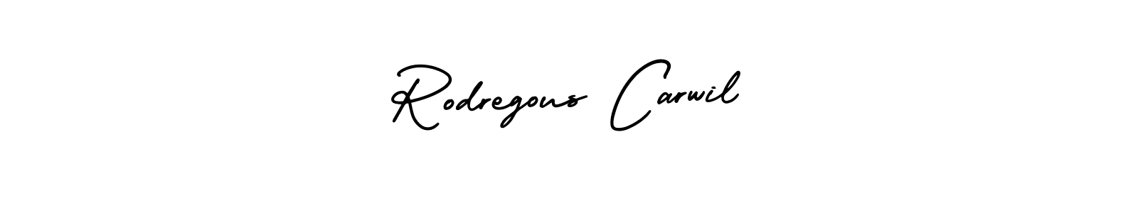 Design your own signature with our free online signature maker. With this signature software, you can create a handwritten (AmerikaSignatureDemo-Regular) signature for name Rodregous Carwil. Rodregous Carwil signature style 3 images and pictures png