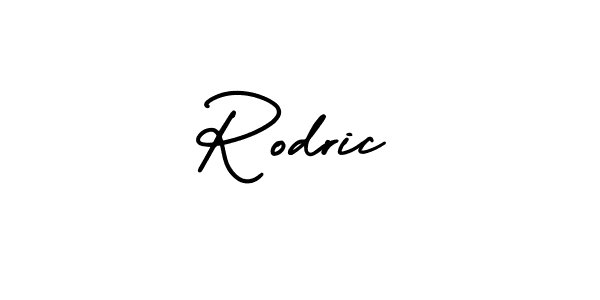 How to make Rodric name signature. Use AmerikaSignatureDemo-Regular style for creating short signs online. This is the latest handwritten sign. Rodric signature style 3 images and pictures png