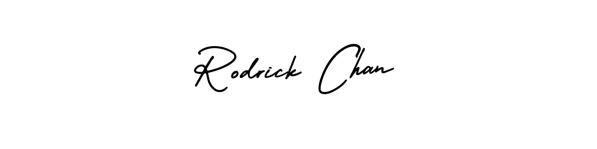 Use a signature maker to create a handwritten signature online. With this signature software, you can design (AmerikaSignatureDemo-Regular) your own signature for name Rodrick Chan. Rodrick Chan signature style 3 images and pictures png