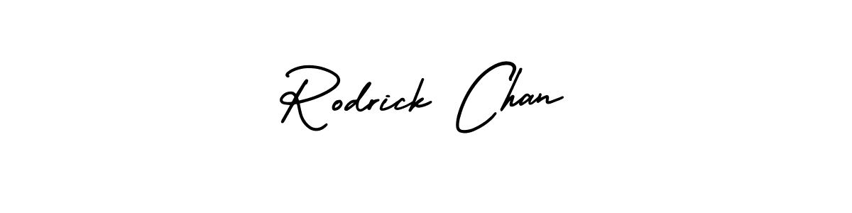 Use a signature maker to create a handwritten signature online. With this signature software, you can design (AmerikaSignatureDemo-Regular) your own signature for name Rodrick Chan. Rodrick Chan signature style 3 images and pictures png