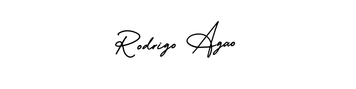 Make a beautiful signature design for name Rodrigo Agao. With this signature (AmerikaSignatureDemo-Regular) style, you can create a handwritten signature for free. Rodrigo Agao signature style 3 images and pictures png