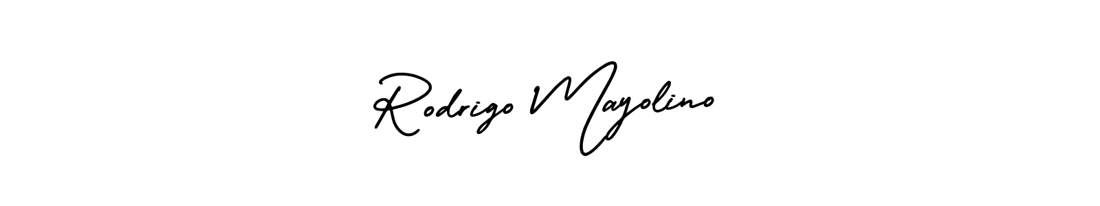 How to make Rodrigo Mayolino name signature. Use AmerikaSignatureDemo-Regular style for creating short signs online. This is the latest handwritten sign. Rodrigo Mayolino signature style 3 images and pictures png