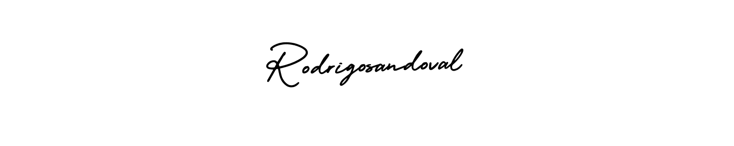 The best way (AmerikaSignatureDemo-Regular) to make a short signature is to pick only two or three words in your name. The name Rodrigosandoval include a total of six letters. For converting this name. Rodrigosandoval signature style 3 images and pictures png