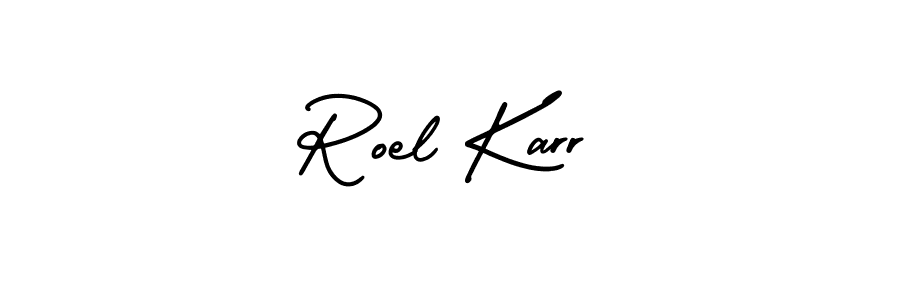 How to make Roel Karr name signature. Use AmerikaSignatureDemo-Regular style for creating short signs online. This is the latest handwritten sign. Roel Karr signature style 3 images and pictures png