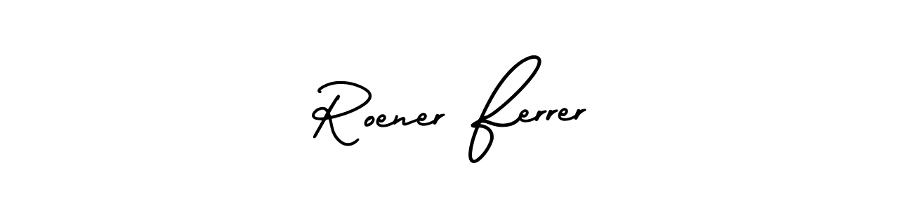 Make a short Roener Ferrer signature style. Manage your documents anywhere anytime using AmerikaSignatureDemo-Regular. Create and add eSignatures, submit forms, share and send files easily. Roener Ferrer signature style 3 images and pictures png