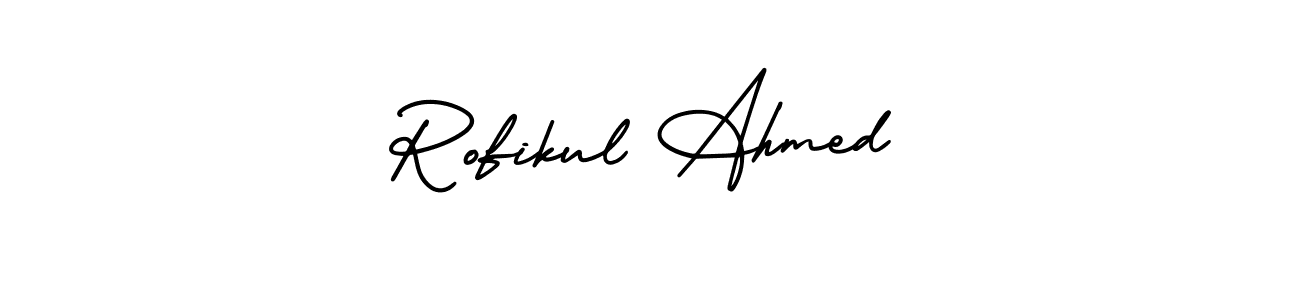Also You can easily find your signature by using the search form. We will create Rofikul Ahmed name handwritten signature images for you free of cost using AmerikaSignatureDemo-Regular sign style. Rofikul Ahmed signature style 3 images and pictures png