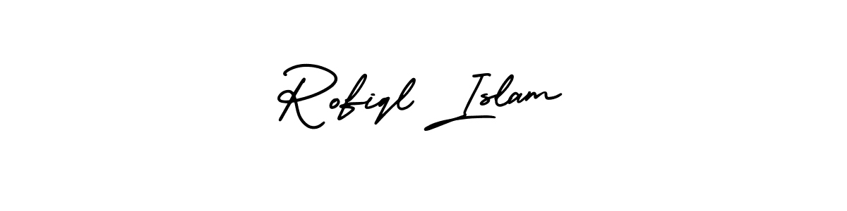 Design your own signature with our free online signature maker. With this signature software, you can create a handwritten (AmerikaSignatureDemo-Regular) signature for name Rofiql Islam. Rofiql Islam signature style 3 images and pictures png