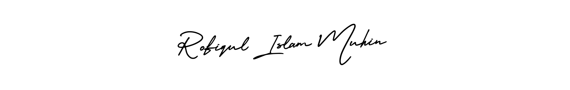 Use a signature maker to create a handwritten signature online. With this signature software, you can design (AmerikaSignatureDemo-Regular) your own signature for name Rofiqul Islam Muhin. Rofiqul Islam Muhin signature style 3 images and pictures png