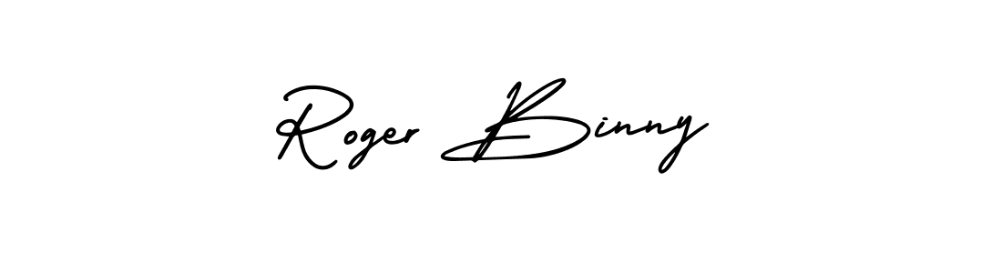 The best way (AmerikaSignatureDemo-Regular) to make a short signature is to pick only two or three words in your name. The name Roger Binny include a total of six letters. For converting this name. Roger Binny signature style 3 images and pictures png