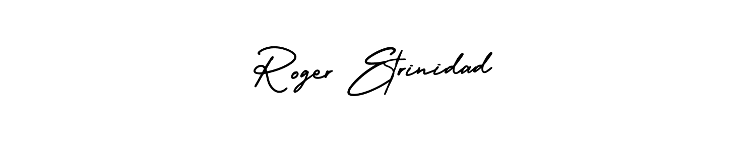 Check out images of Autograph of Roger Etrinidad name. Actor Roger Etrinidad Signature Style. AmerikaSignatureDemo-Regular is a professional sign style online. Roger Etrinidad signature style 3 images and pictures png