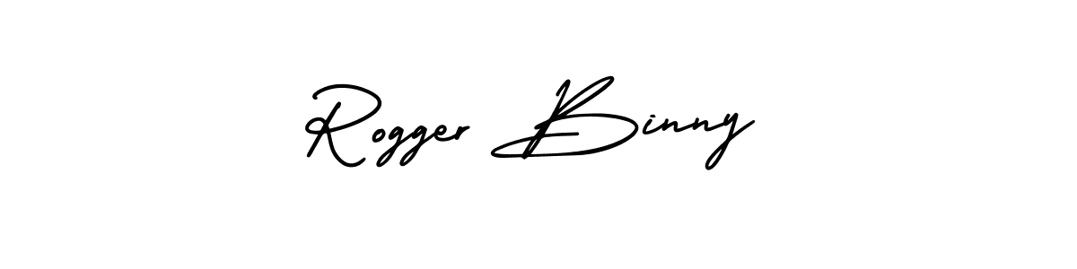 Also You can easily find your signature by using the search form. We will create Rogger Binny name handwritten signature images for you free of cost using AmerikaSignatureDemo-Regular sign style. Rogger Binny signature style 3 images and pictures png