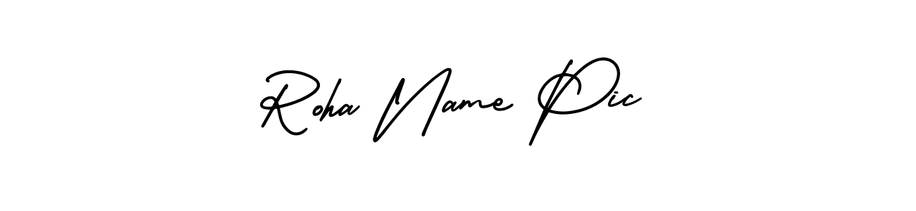 The best way (AmerikaSignatureDemo-Regular) to make a short signature is to pick only two or three words in your name. The name Roha Name Pic include a total of six letters. For converting this name. Roha Name Pic signature style 3 images and pictures png