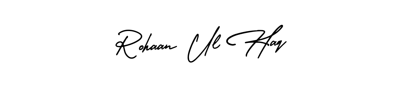 This is the best signature style for the Rohaan Ul Haq name. Also you like these signature font (AmerikaSignatureDemo-Regular). Mix name signature. Rohaan Ul Haq signature style 3 images and pictures png