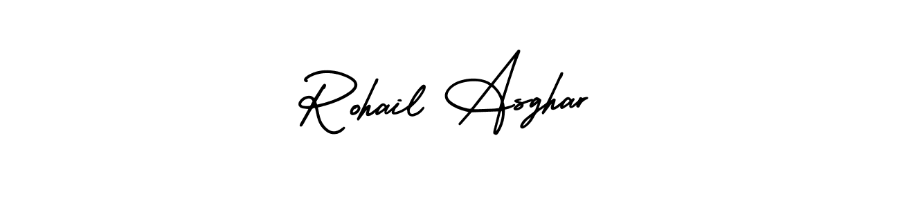 Rohail Asghar stylish signature style. Best Handwritten Sign (AmerikaSignatureDemo-Regular) for my name. Handwritten Signature Collection Ideas for my name Rohail Asghar. Rohail Asghar signature style 3 images and pictures png