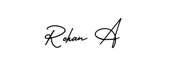 Rohan A stylish signature style. Best Handwritten Sign (AmerikaSignatureDemo-Regular) for my name. Handwritten Signature Collection Ideas for my name Rohan A. Rohan A signature style 3 images and pictures png