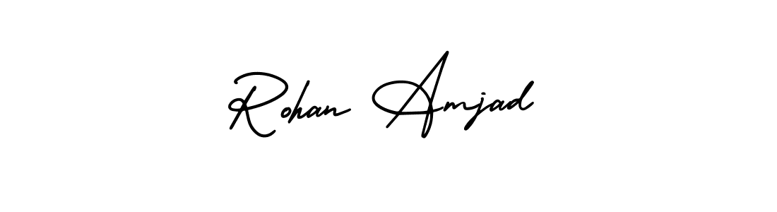 Make a short Rohan Amjad signature style. Manage your documents anywhere anytime using AmerikaSignatureDemo-Regular. Create and add eSignatures, submit forms, share and send files easily. Rohan Amjad signature style 3 images and pictures png