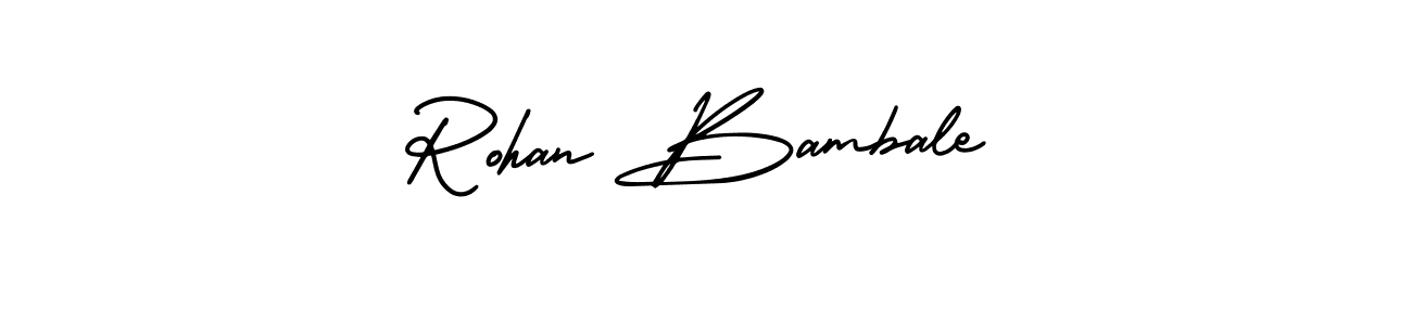 How to make Rohan Bambale name signature. Use AmerikaSignatureDemo-Regular style for creating short signs online. This is the latest handwritten sign. Rohan Bambale signature style 3 images and pictures png