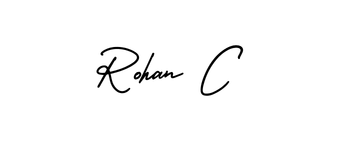 Similarly AmerikaSignatureDemo-Regular is the best handwritten signature design. Signature creator online .You can use it as an online autograph creator for name Rohan C. Rohan C signature style 3 images and pictures png