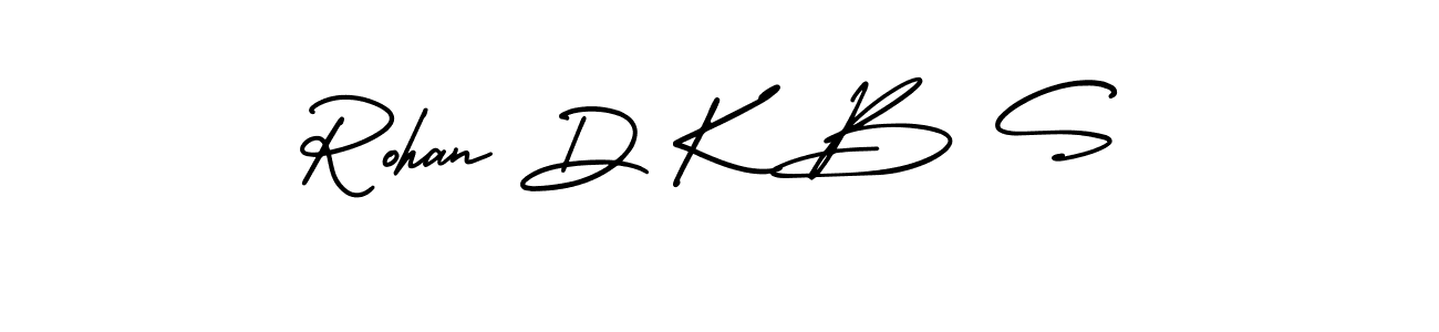 This is the best signature style for the Rohan D K B S name. Also you like these signature font (AmerikaSignatureDemo-Regular). Mix name signature. Rohan D K B S signature style 3 images and pictures png