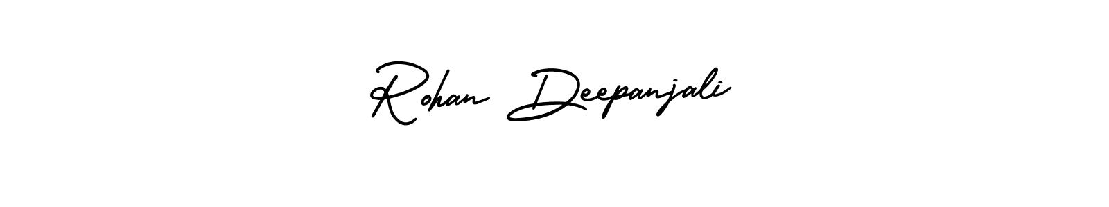 AmerikaSignatureDemo-Regular is a professional signature style that is perfect for those who want to add a touch of class to their signature. It is also a great choice for those who want to make their signature more unique. Get Rohan Deepanjali name to fancy signature for free. Rohan Deepanjali signature style 3 images and pictures png