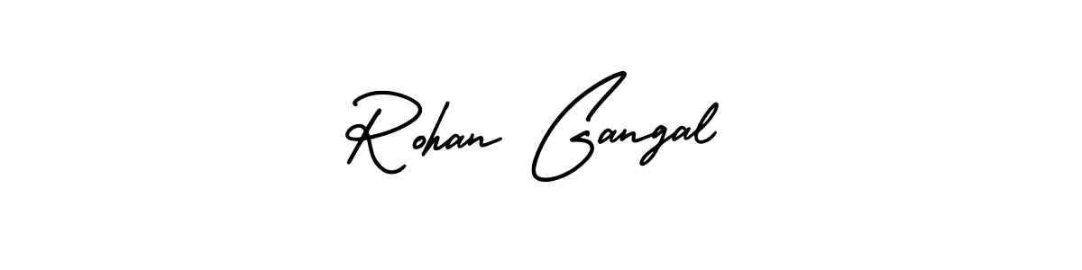 The best way (AmerikaSignatureDemo-Regular) to make a short signature is to pick only two or three words in your name. The name Rohan Gangal include a total of six letters. For converting this name. Rohan Gangal signature style 3 images and pictures png