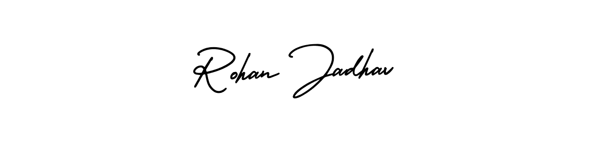 if you are searching for the best signature style for your name Rohan Jadhav. so please give up your signature search. here we have designed multiple signature styles  using AmerikaSignatureDemo-Regular. Rohan Jadhav signature style 3 images and pictures png