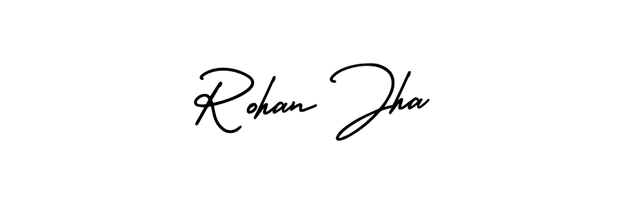 Make a beautiful signature design for name Rohan Jha. With this signature (AmerikaSignatureDemo-Regular) style, you can create a handwritten signature for free. Rohan Jha signature style 3 images and pictures png