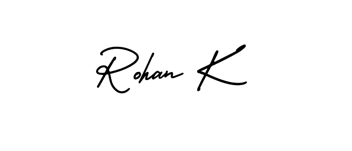 Design your own signature with our free online signature maker. With this signature software, you can create a handwritten (AmerikaSignatureDemo-Regular) signature for name Rohan K. Rohan K signature style 3 images and pictures png