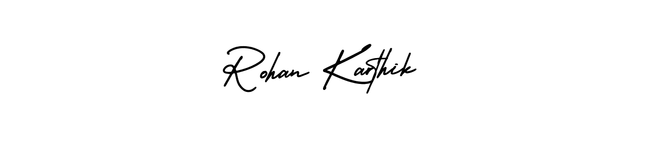 It looks lik you need a new signature style for name Rohan Karthik. Design unique handwritten (AmerikaSignatureDemo-Regular) signature with our free signature maker in just a few clicks. Rohan Karthik signature style 3 images and pictures png