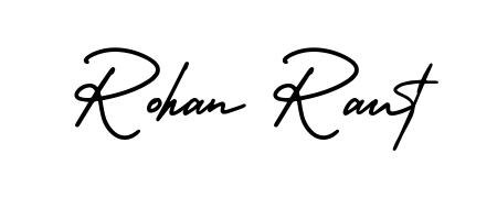 Create a personalized artistic stamp with Rohan Raut in AmerikaSignatureDemo-Regular font. Perfect for visual artists, designers, and influencers. Rohan Raut signature style 3 images and pictures png