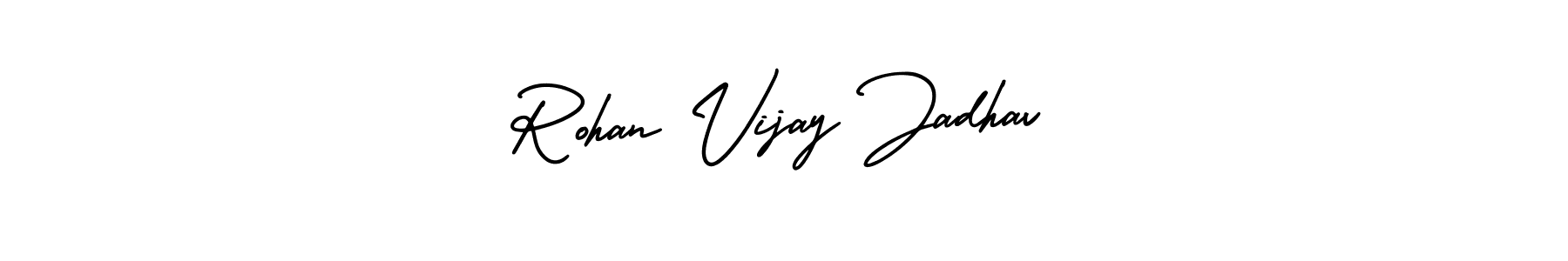 The best way (AmerikaSignatureDemo-Regular) to make a short signature is to pick only two or three words in your name. The name Rohan Vijay Jadhav include a total of six letters. For converting this name. Rohan Vijay Jadhav signature style 3 images and pictures png