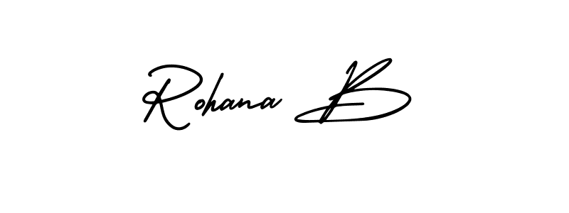 Rohana B stylish signature style. Best Handwritten Sign (AmerikaSignatureDemo-Regular) for my name. Handwritten Signature Collection Ideas for my name Rohana B. Rohana B signature style 3 images and pictures png