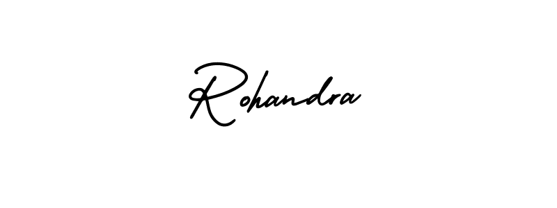 How to make Rohandra name signature. Use AmerikaSignatureDemo-Regular style for creating short signs online. This is the latest handwritten sign. Rohandra signature style 3 images and pictures png
