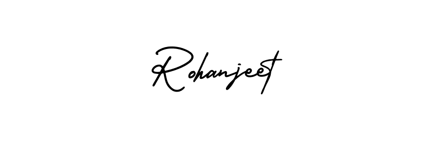You should practise on your own different ways (AmerikaSignatureDemo-Regular) to write your name (Rohanjeet) in signature. don't let someone else do it for you. Rohanjeet signature style 3 images and pictures png