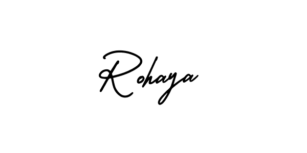 You should practise on your own different ways (AmerikaSignatureDemo-Regular) to write your name (Rohaya) in signature. don't let someone else do it for you. Rohaya signature style 3 images and pictures png